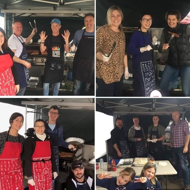 Photo shared by Expressions Australia on May 19, 2025 tagging @volunteeringaustralia. May be an image of 17 people, apron and text.